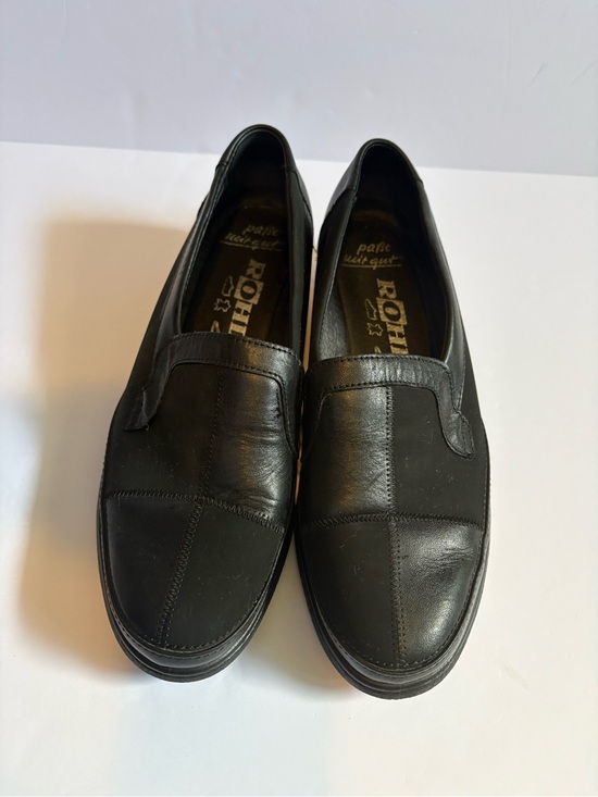 Rohde Other - VTG Rohde Germany Black Leather Patchwork Comfort Loafers Slip On men’s Sz 6.